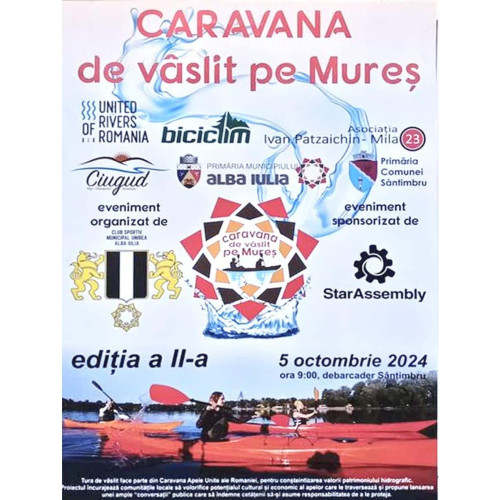 A doua ediție a evenimentului "Caravana de vaslit pe Mureș" va avea loc pe 5 octombrie