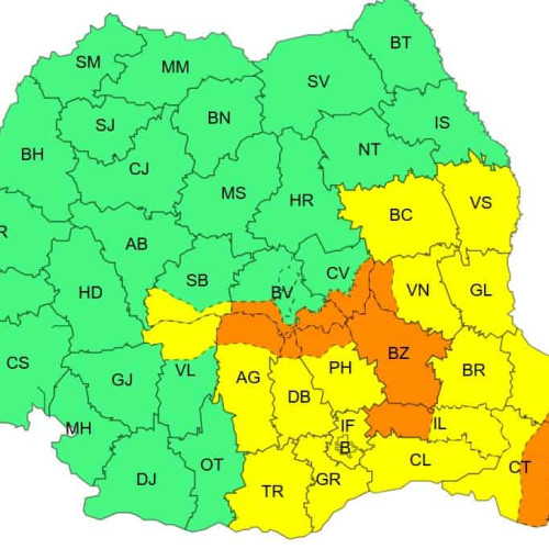 Avertizări meteorologice pentru vânt puternic și viscol în România