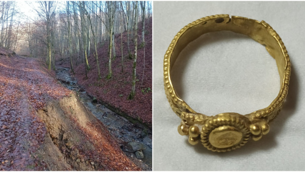 Descoperire rară în pădurea din Bihor: inel de aur vechi de 1.500 de ani - Galerie Foto