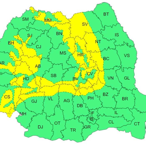 Alertă de furtună în mai multe județe din România