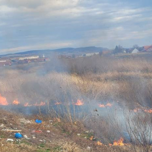 UPDATE FOTO: Incendii în Blaj și sat apropiat, intervin pompierii cu autospeciale