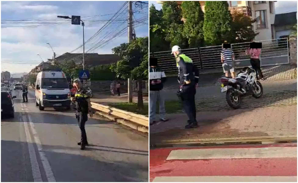 VIDEO: ACCIDENT pe Calea Moților din Alba Iulia. O femeie a fost lovită de o motocicletă, în timp ce traversa strada