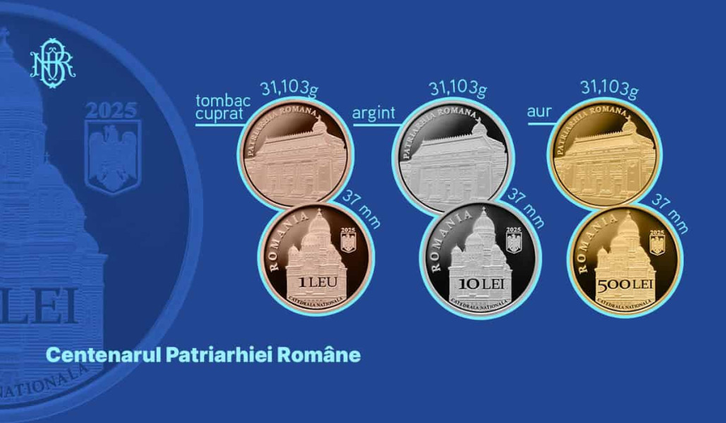 BNR lansează monede comemorative pentru Centenarul Patriarhiei Române