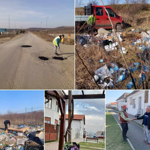 Primăria Teiuș se pregătește pentru primăvară: reparații stradale, toaletarea pomilor și plantarea florilor