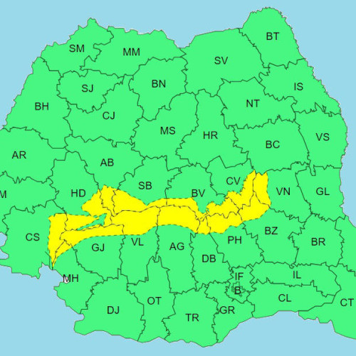 Avertizare de ninsori și ploi în întreaga țară. Cod galben extins până luni.