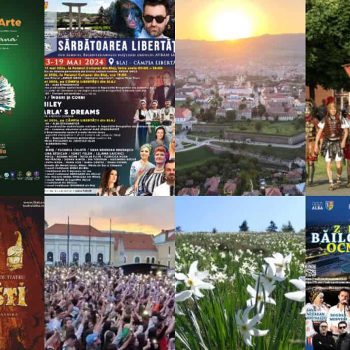 Evenimentele lunii MAI 2024 în Alba. Concerte, spectacole antice, festival de teatru, târg de carte, concursuri sportive. PROGRAM